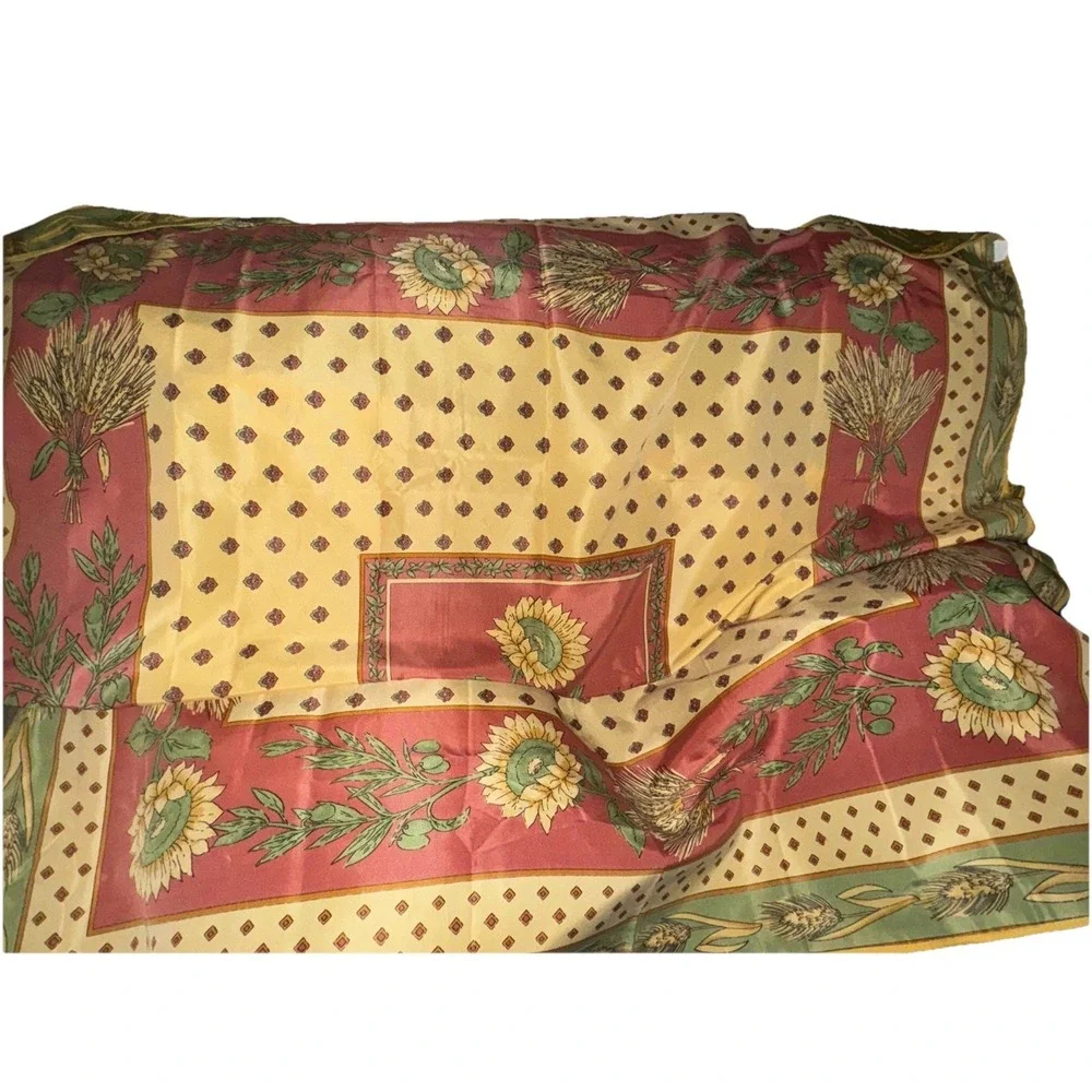 Provence Imports Tablecloth Sunflowers Wheat Olives Rectangle  59 X 94